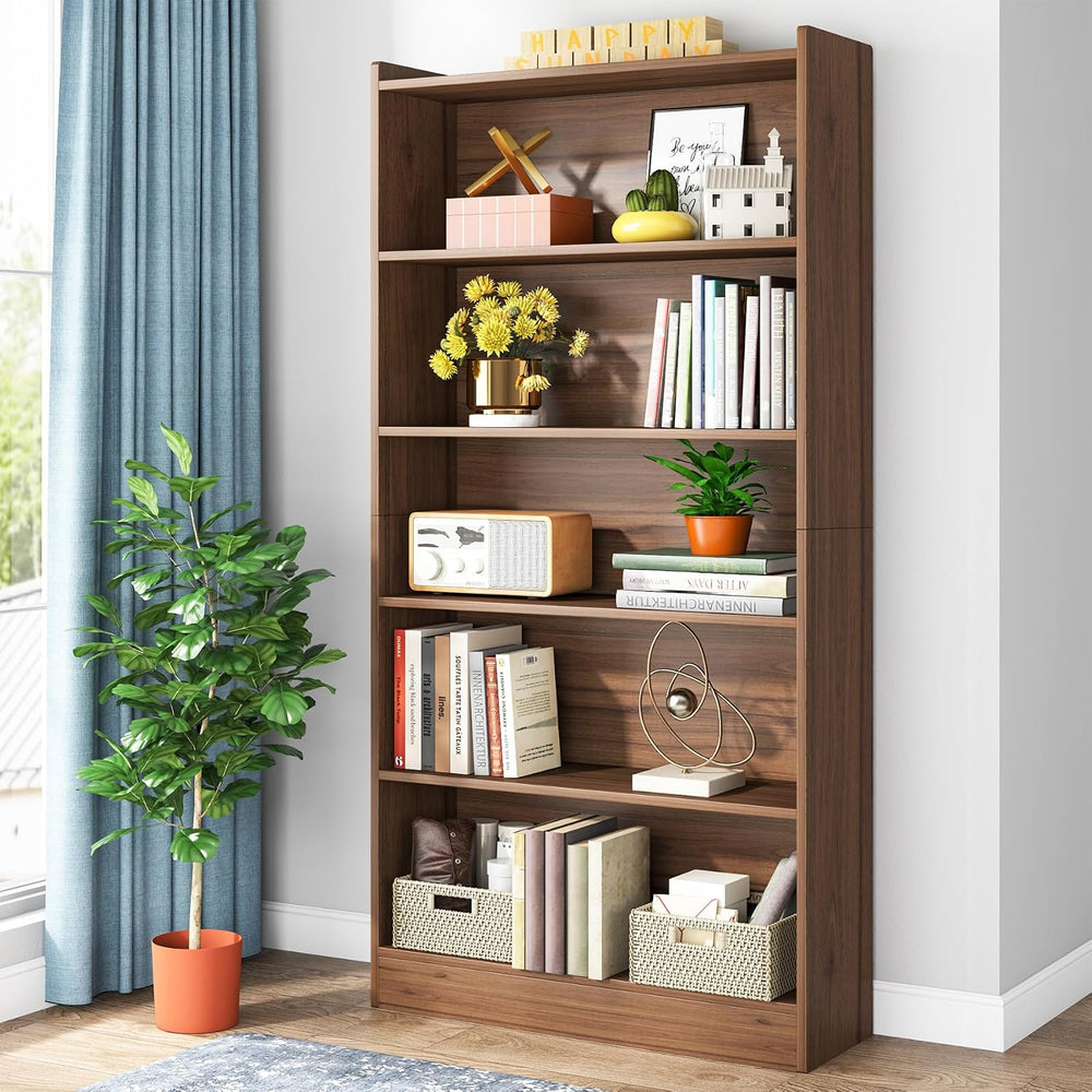 Tribesigns 72-inch Tall Bookcase, Modern 6-Tier White Library Bookshelf with ...