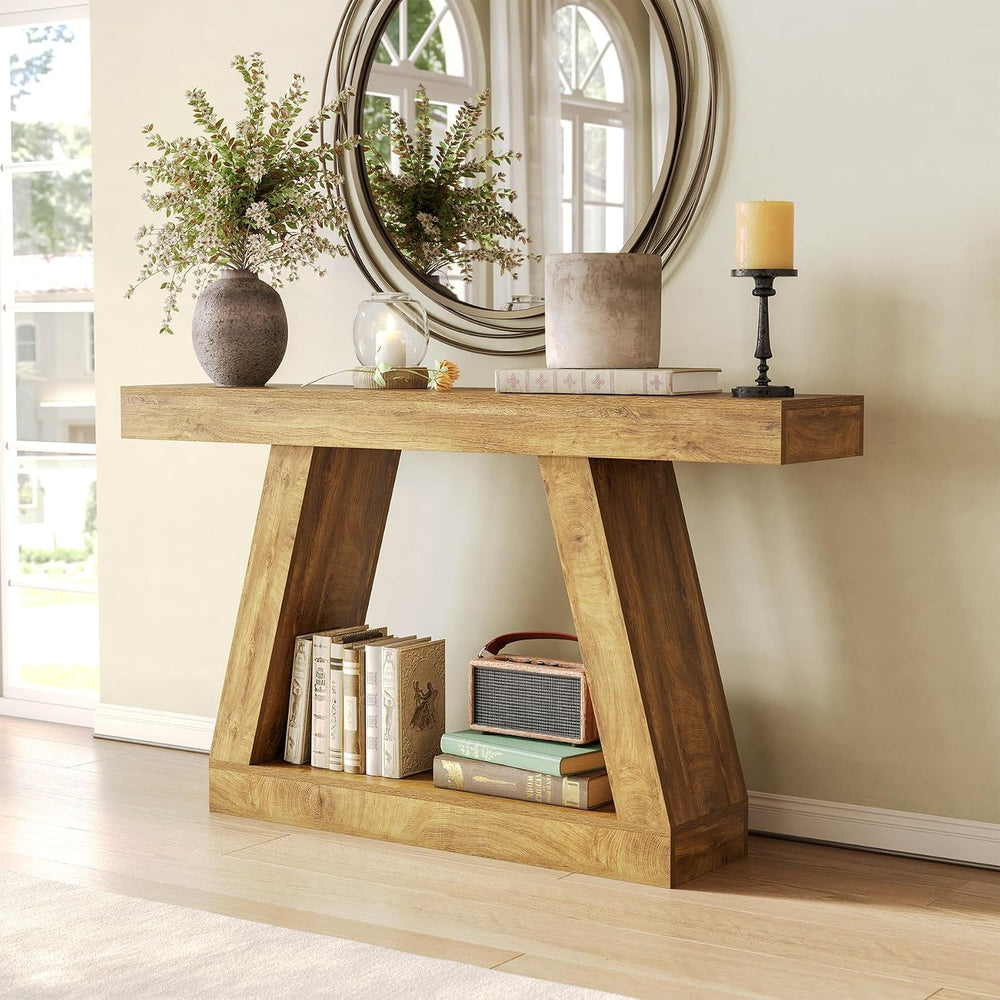 LITTLE TREE 55-Inch Sofa Table with Storage, Farmhouse Console Table for Home...