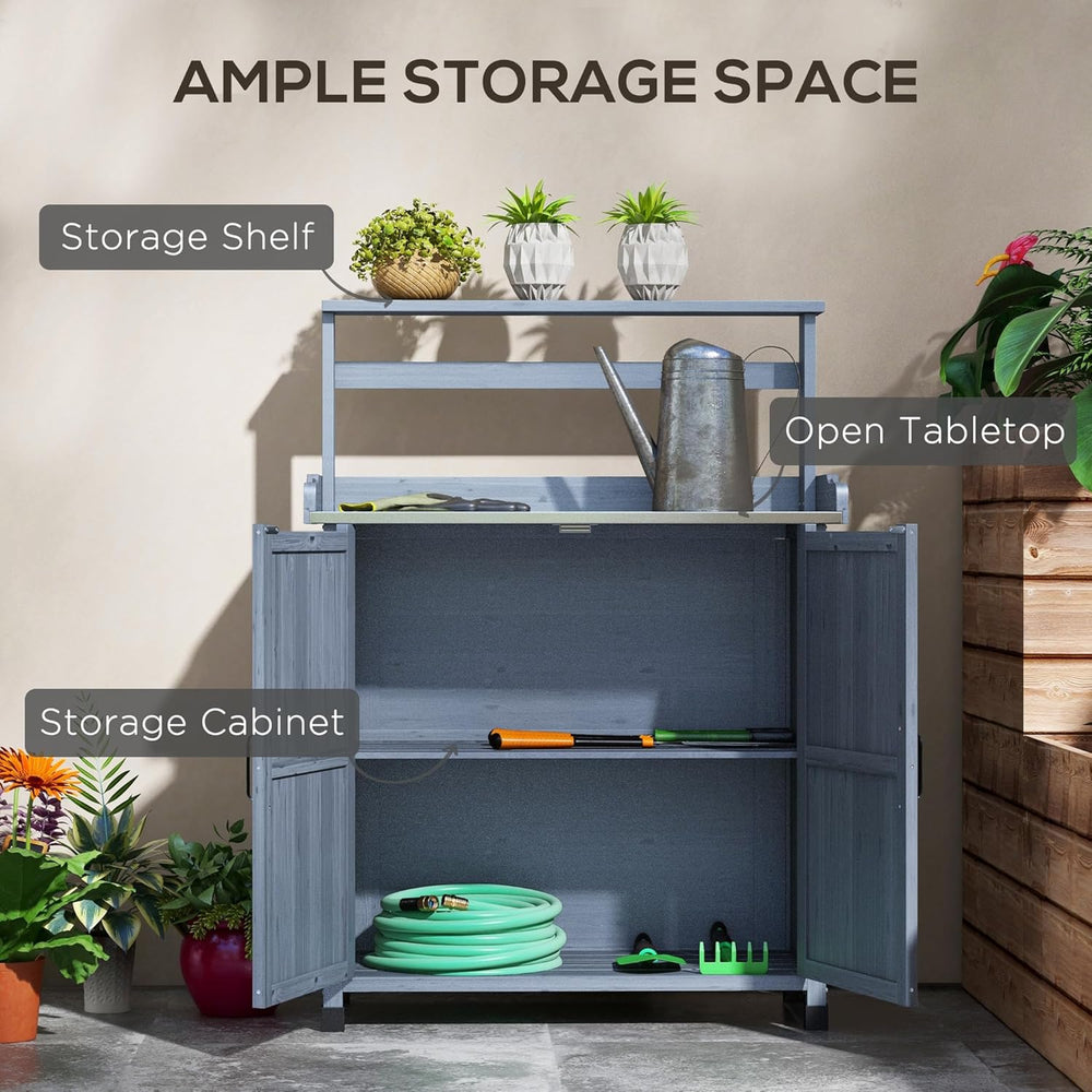 36" Farmhouse Style Storage Cabinet, Sideboard Cabinets with Galvanized ...