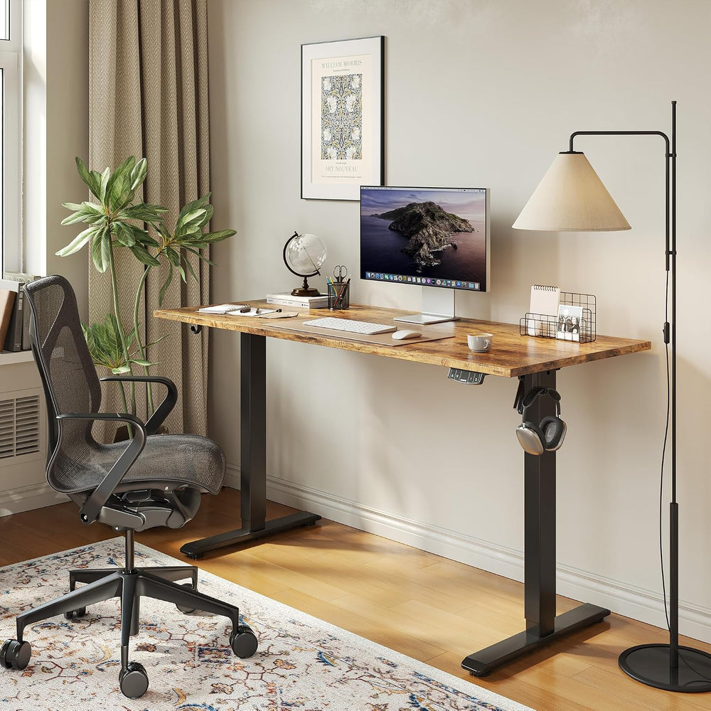 Agilestic 48*24 Inch Height Adjustable Electric Standing Desk, Rustic Brown