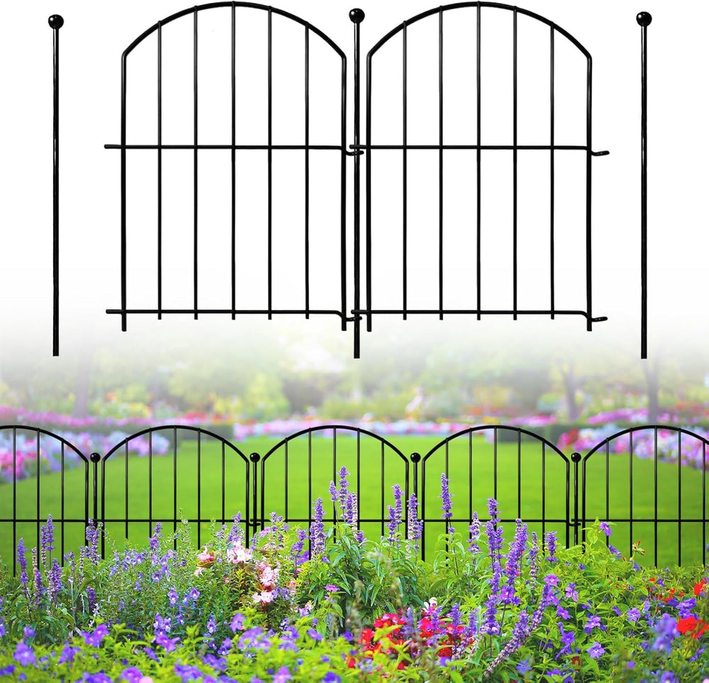 Decorative Garden Fence 17in(H)x13in(W), 26 Pack Rustproof Metal No Dig Fence...