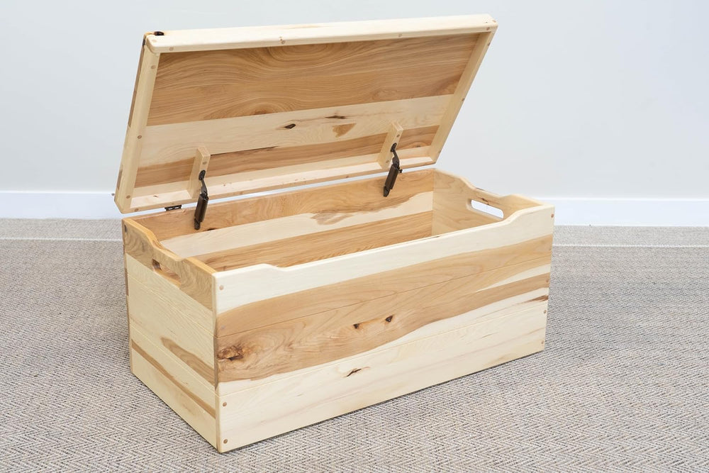 30” Engraved Wooden Storage Chest – Handmade Amish Hope Chest – Storage Trunk...
