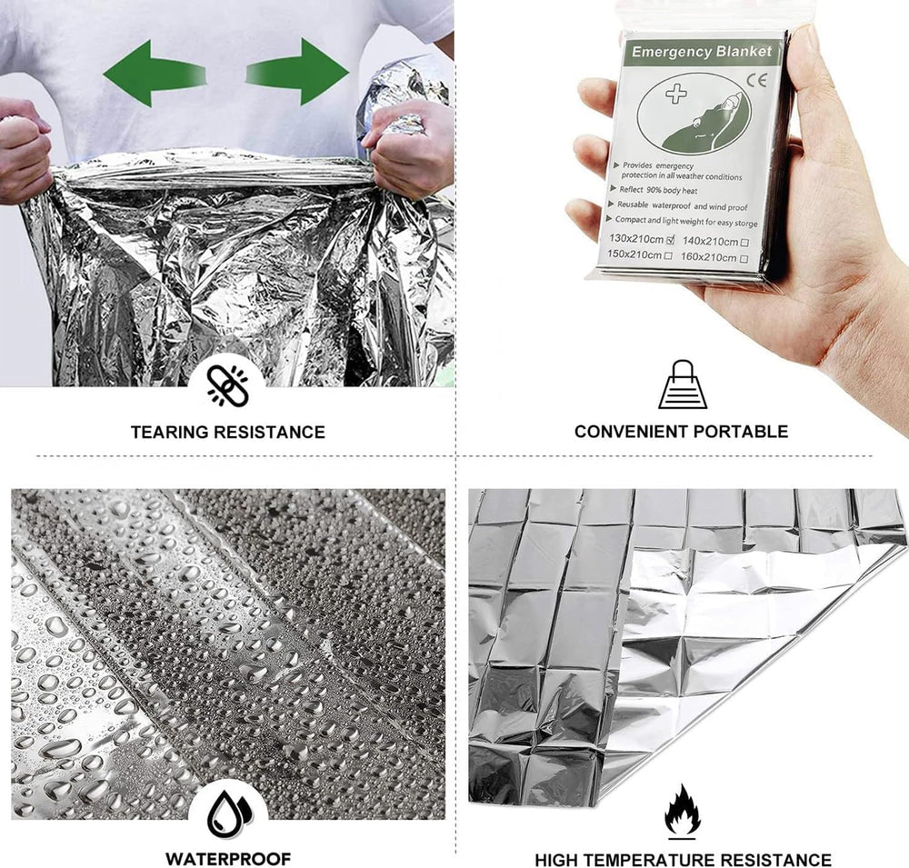 Emergency Myla Thermal Blanket Space Blanket Foil Blanket Pack of 50