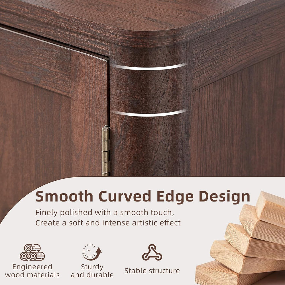 Joaxswe Sideboard Buffet Cabinet with Storage, 31.5" Arc-Shaped Credenza