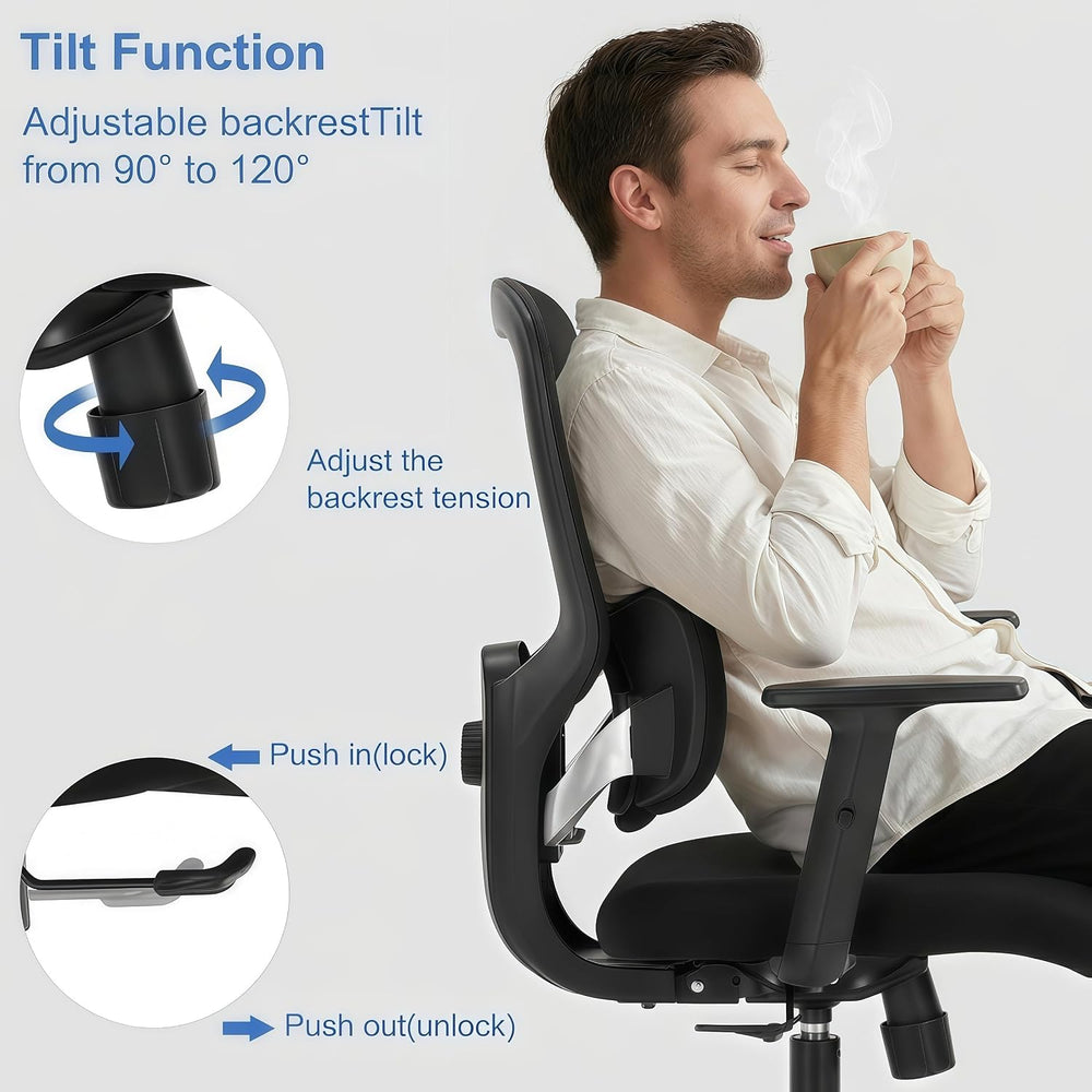 Mesh Executive Home Office Chair with Lumbar Support Adjustable Height Arms |...