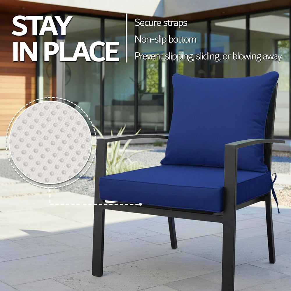 19x19 Inch Patio Chair Cushions Set of 2, Outdoor Furniture Cushions - Remova...