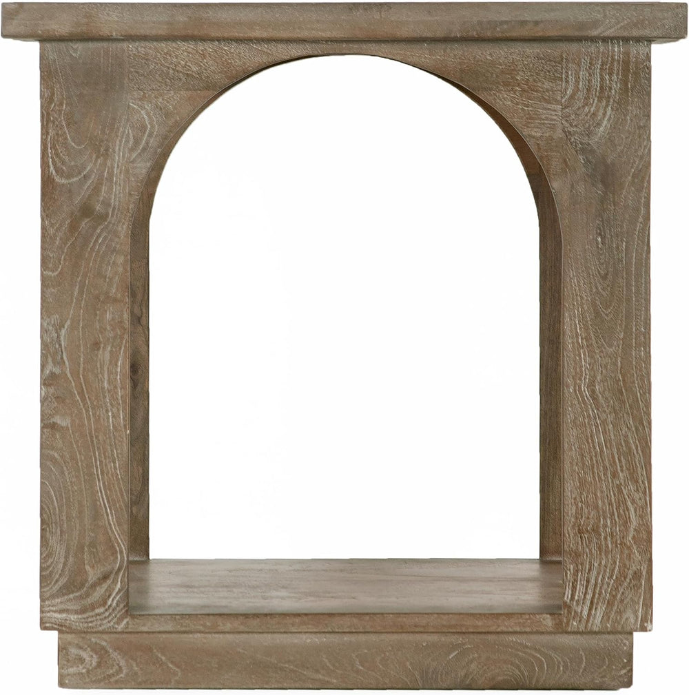 Moti Archie Contemporary End Table Finished in North Creek Brown Solid Wood
