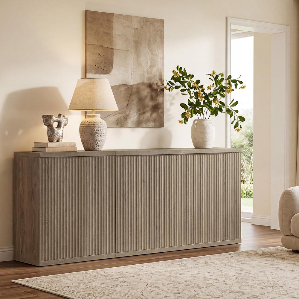 SICOTAS Buffet Cabinet with Storage Sideboard Cabinet with Doors & Shelve...