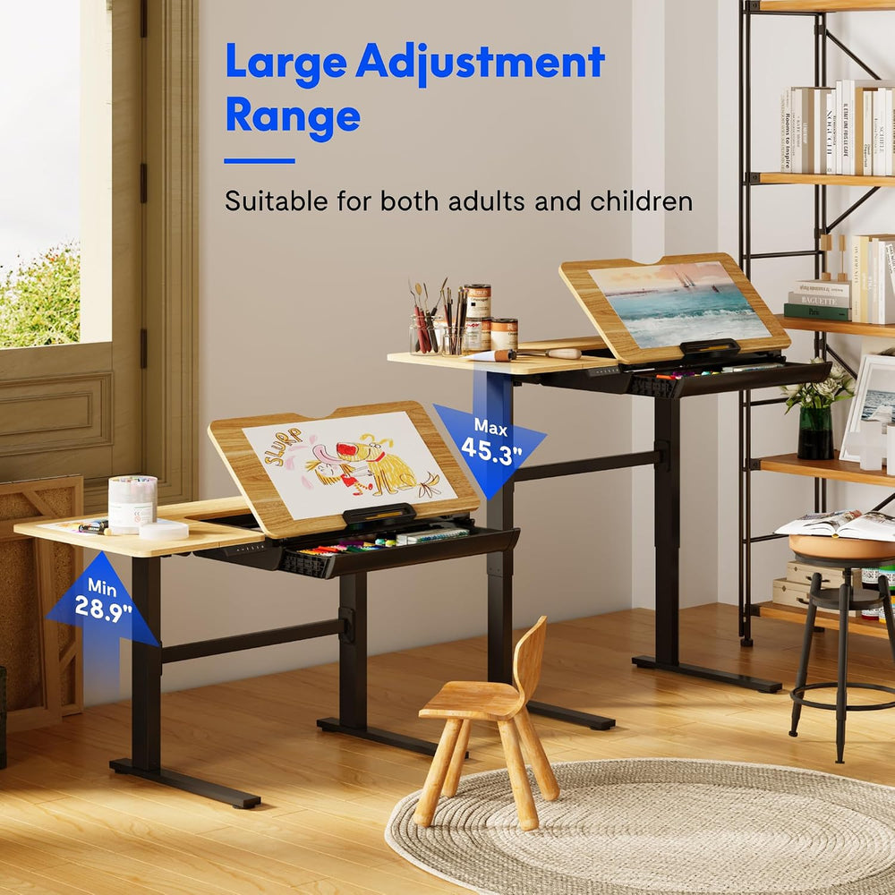 FLEXISPOT Electric Drafting Table Adjustable Height 47.2"x23.6" Sta...