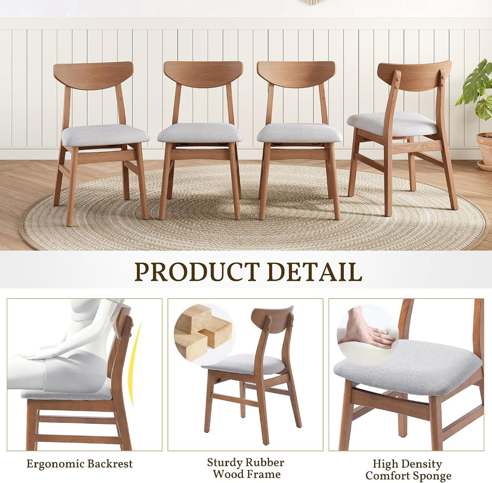 P PURLOVE Modern 3 Piece Table Set, Triangular Table and 2 Curved Wood Chairs...