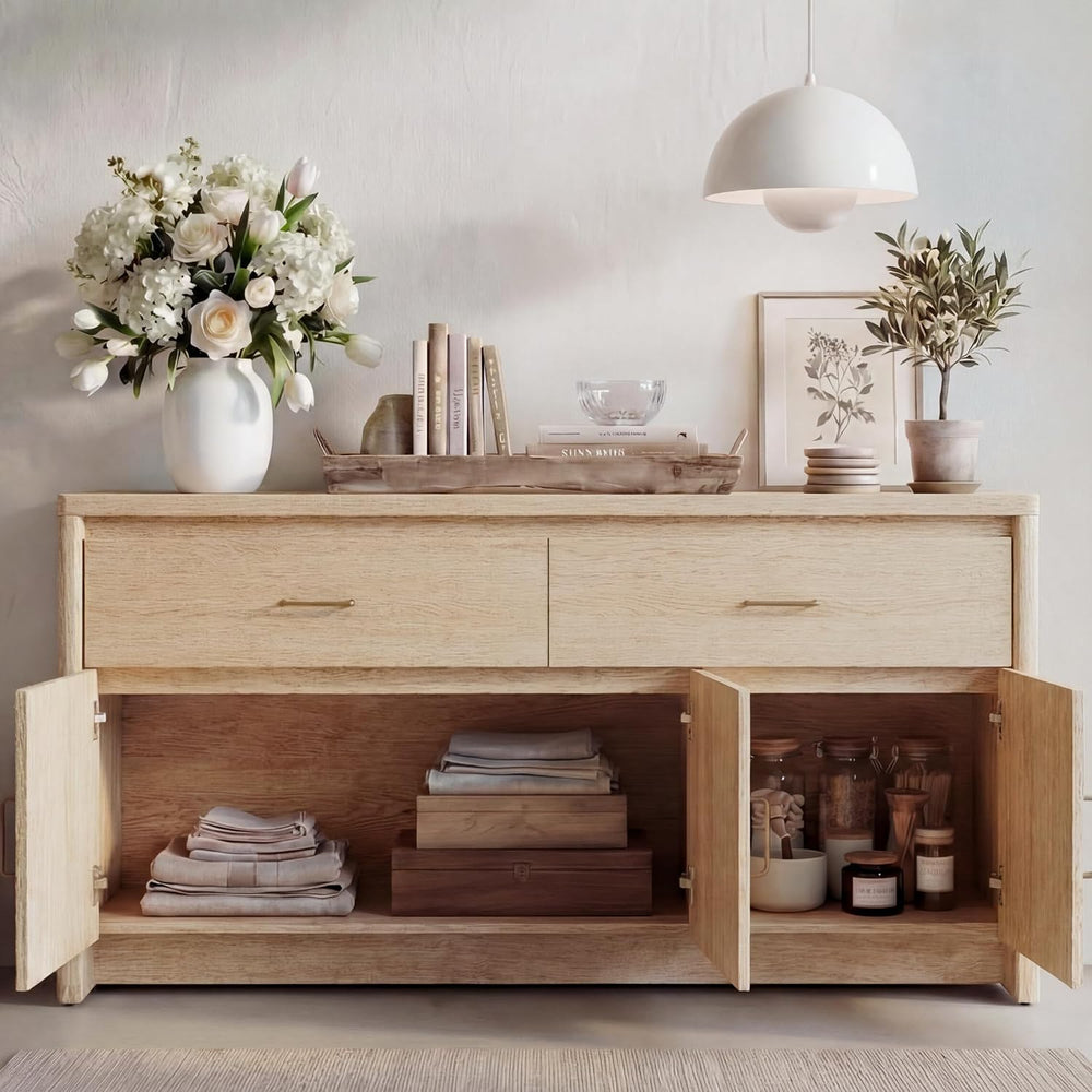 KISLOT 59" Sideboard Buffet Cabinet with Storage, Wood Kitchen Storage C...