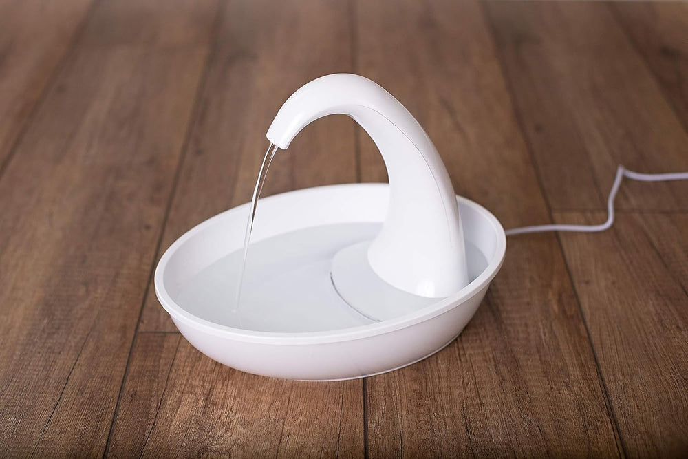 Pioneer Pet Swan Pet Drinking Fountain for Cats and Dogs - 80oz Capacity, Gre...