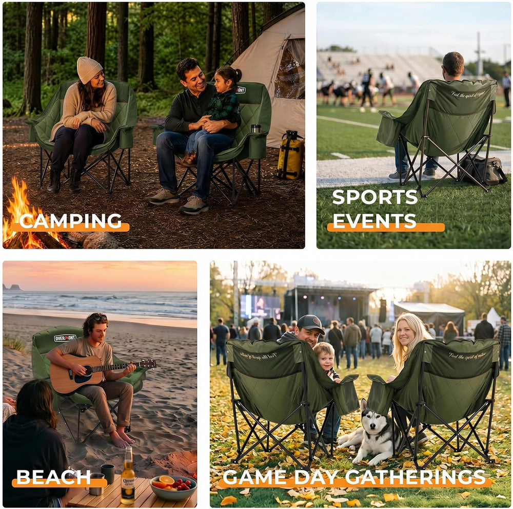 Overmont Oversized XL Camping Chair for Adults - 500lbs Support Heavy-Duty Pa...