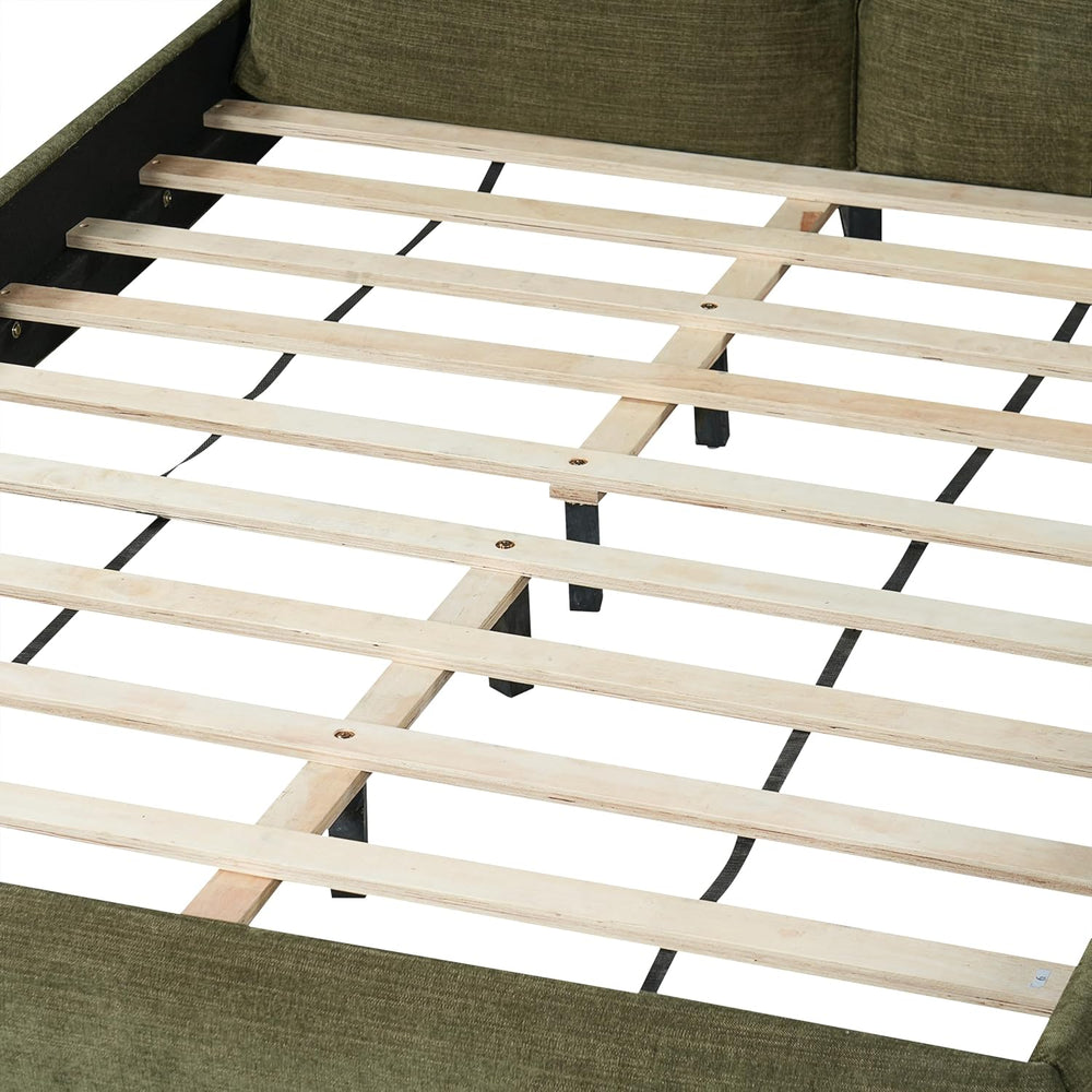 Queen Size Bed Frame, Upholstered Cloud Linen Platform Beds Frames