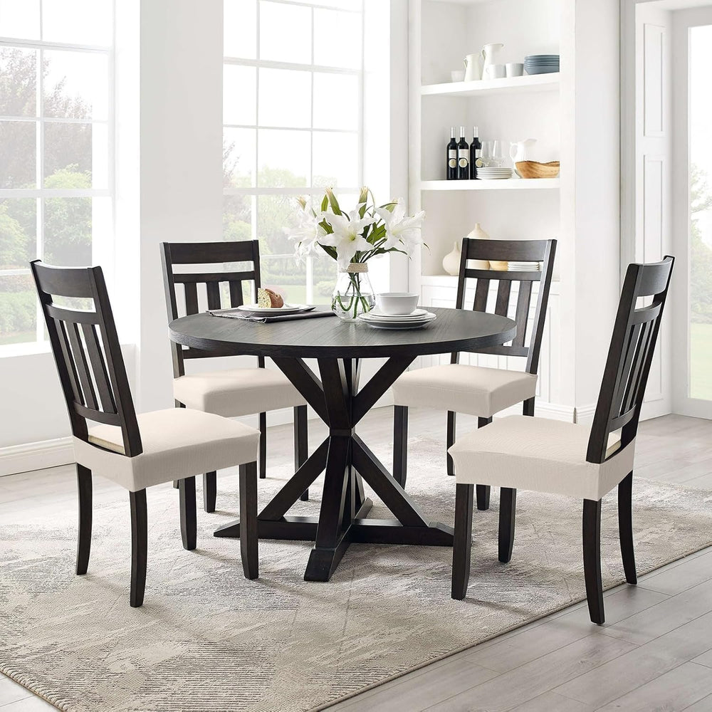 Smiry Stretch Jacquard Seat Covers for Dining Room Chairs Set of 4