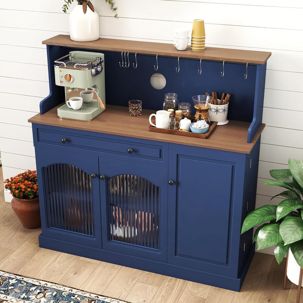 Kitchen Pantry Cabinet with Drawer Storage, 48” Modern Farmhosue Kitchen Hutc...