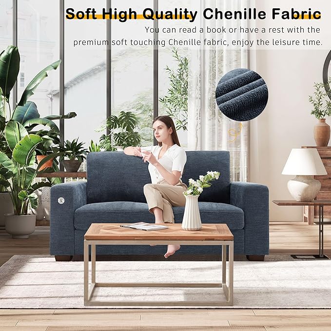 Hanherry 70" Loveseat Sofa for Living Room, Modern Comfy Couch with Medi...