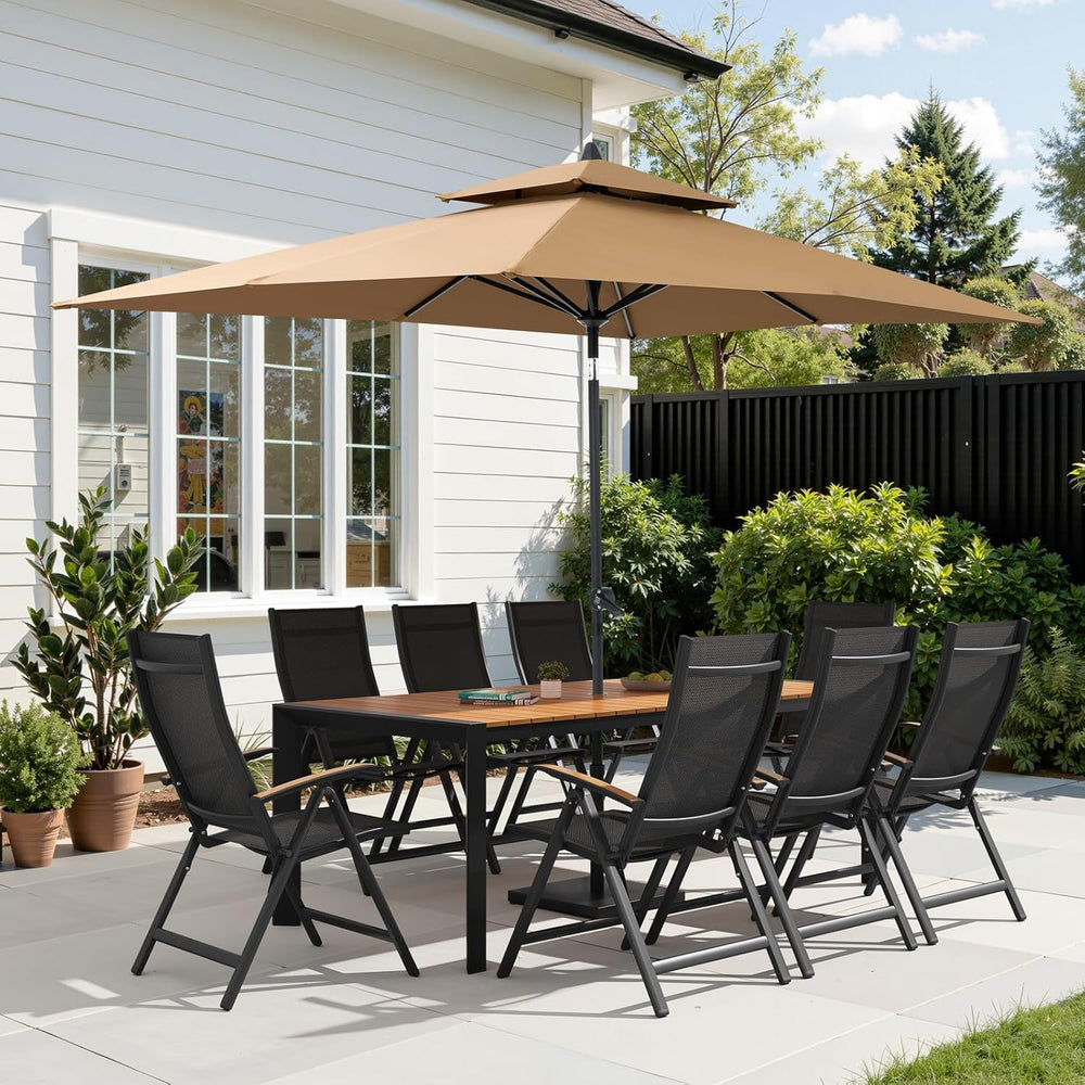 Crestlive Products Folding Patio Chairs Set of 2, 8-Level Adjustable Outdoor ...