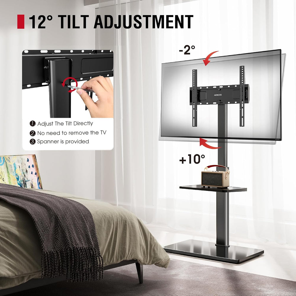 AOKCOS Floor TV Stand with 60-Degree Swivel, TV Floor Stand for 32-65 inch TV...
