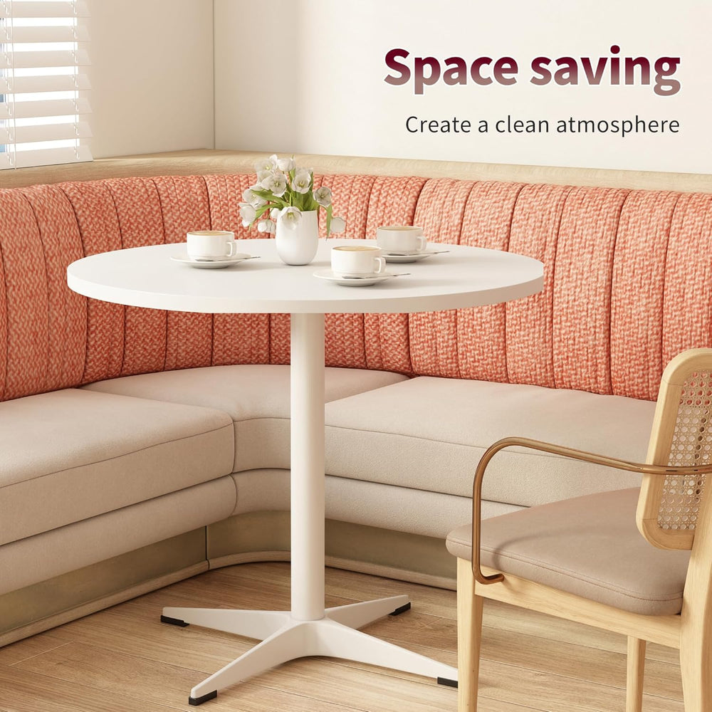 Round Dining Table Kitchen Table for 4 People 30 inch Circle Mid Century Mode...