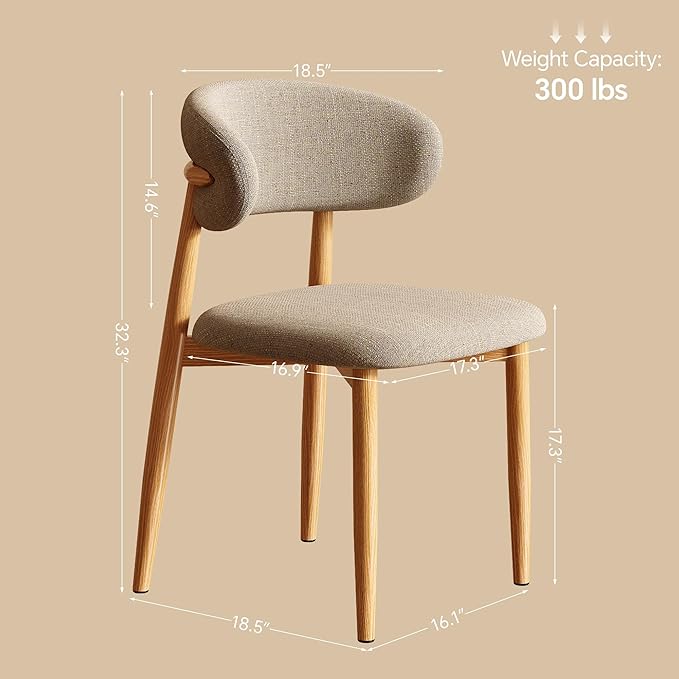 Dining Chairs Set of 2 for Kitchen Dining Table Mid Century Modern Farmhouse ...