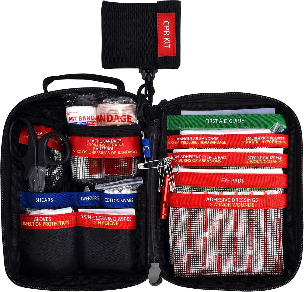 Compact First Aid Kit for Emergency - Basic Emergency Kit for Dorm,Hiking, Ba...