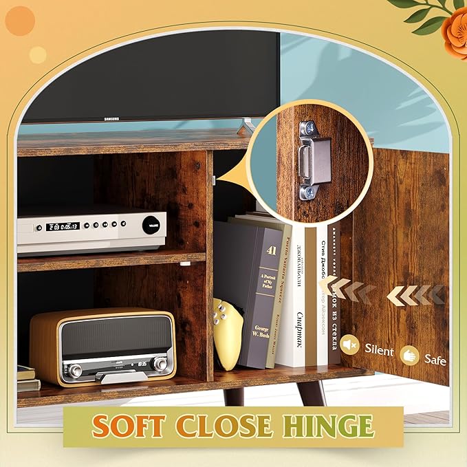 WLIVE TV Stand for 40 Inch TVs, Small Entertainment Center with Storage Cabin...