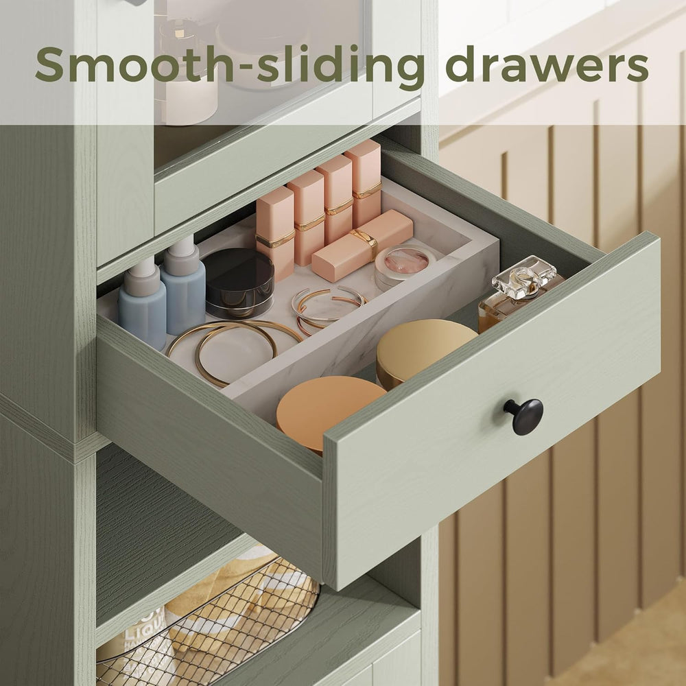 IRONCK Tall Bathroom Cabinet with Drawer and Door, 71" H Slim Freestandi...