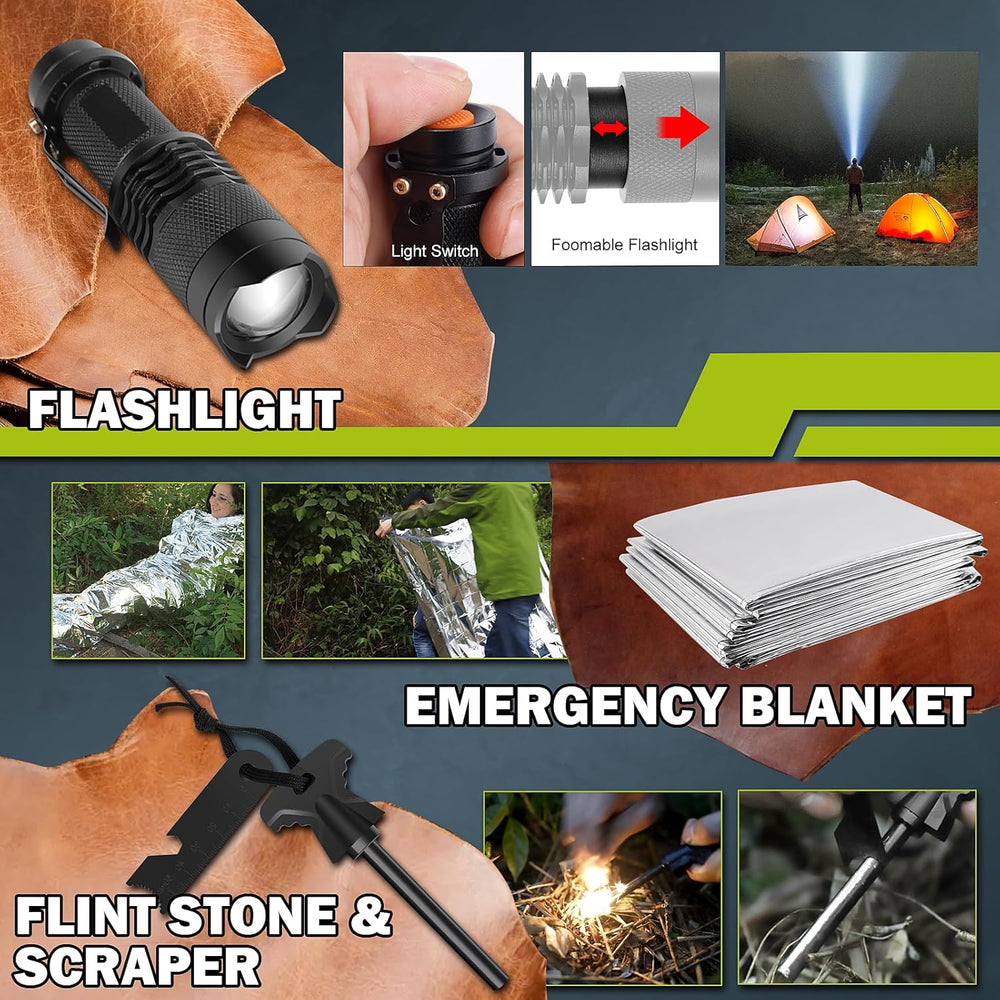 260Pcs Emergency Survival Kit, Full First Aid Supplies with Thermal Emergency...