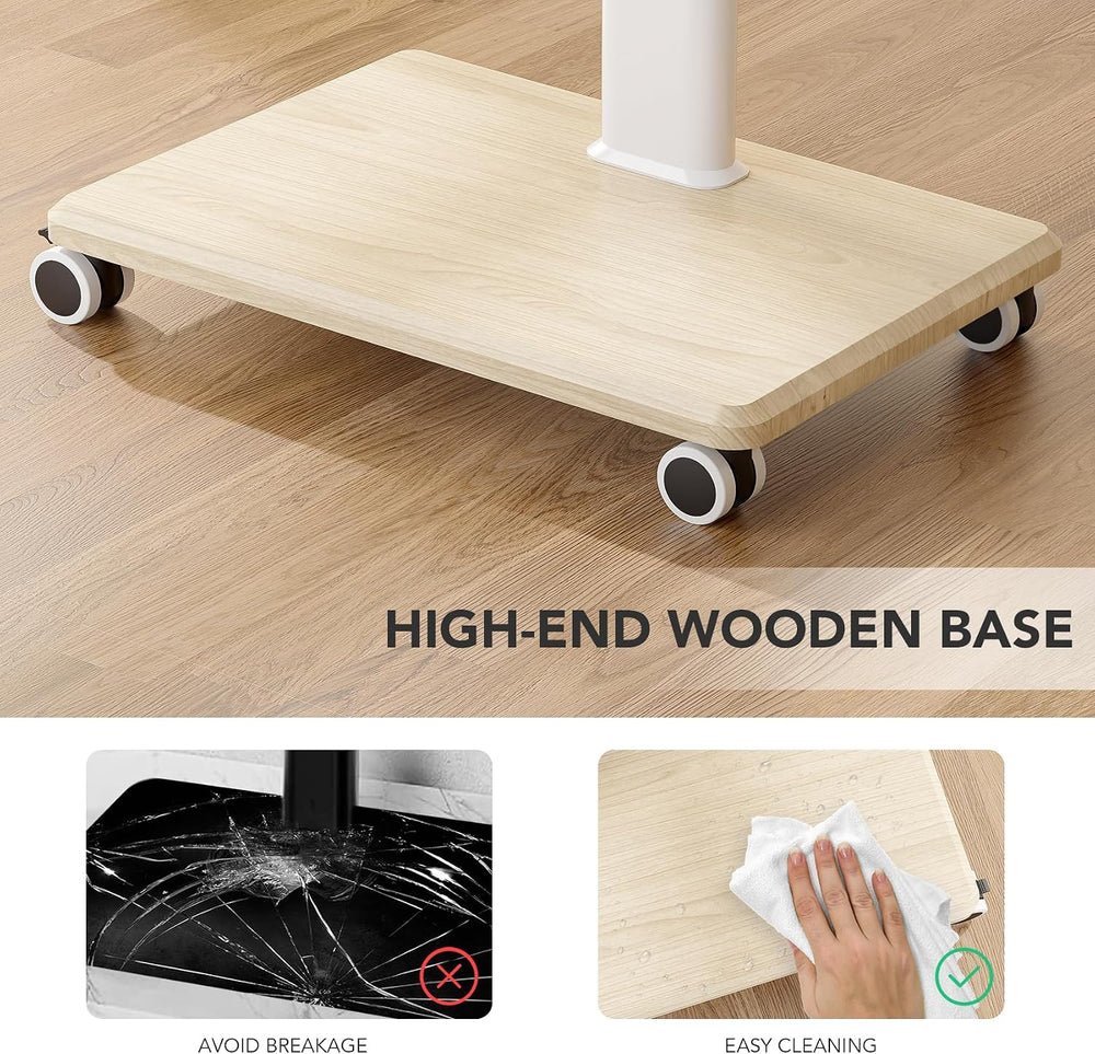AX WABER Mobile TV Stand for 27 to 65 Inch TVs,Portable Rolling TV Cart on Wh...