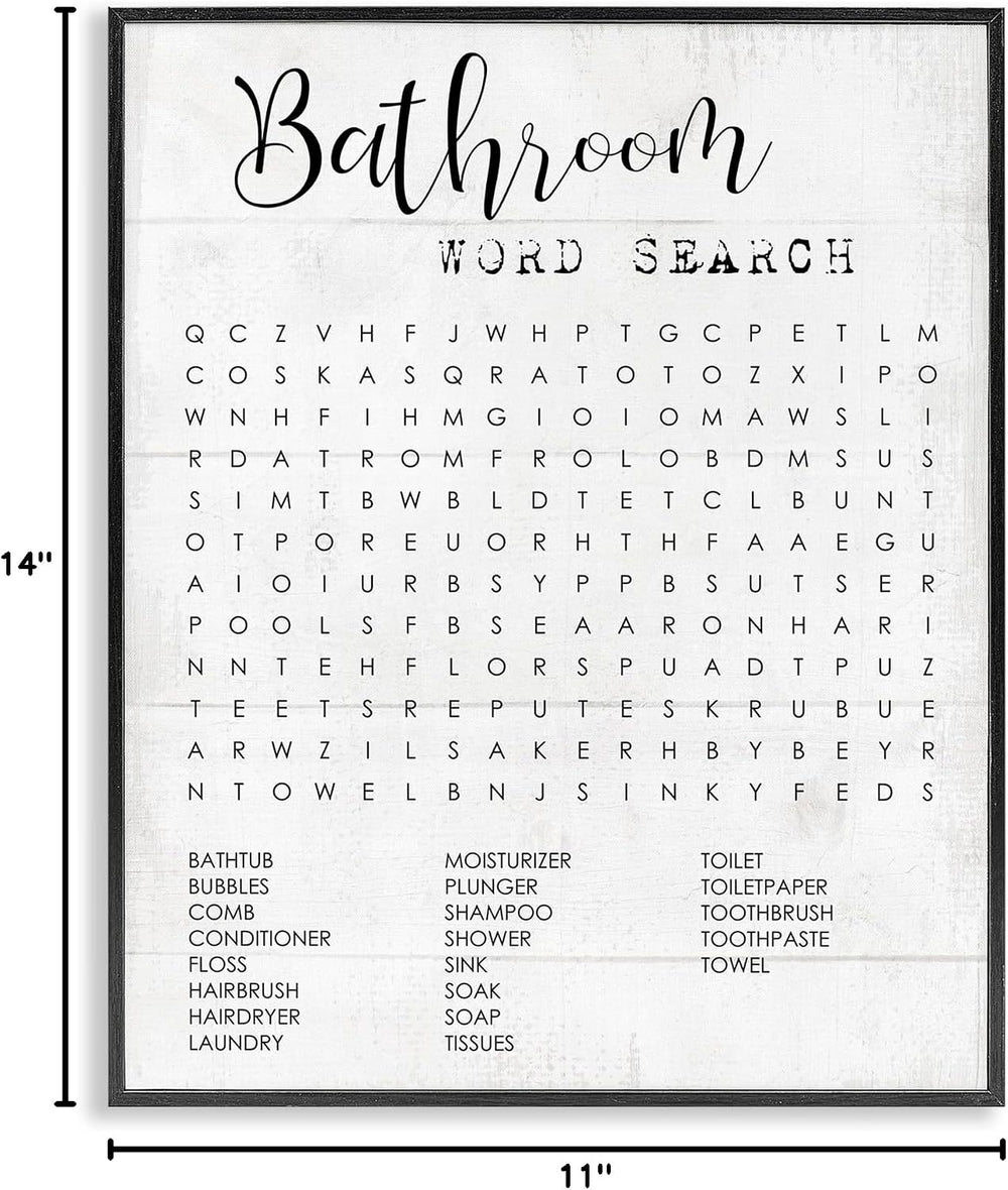 Stupell Industries Bathroom Search Fun Family Word, Design by Daphne Polselli...
