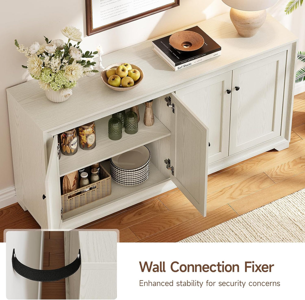 ONBRILL 60" Buffet Cabinet with Storage, 4 Doors Sideboard Buffet Cabine...