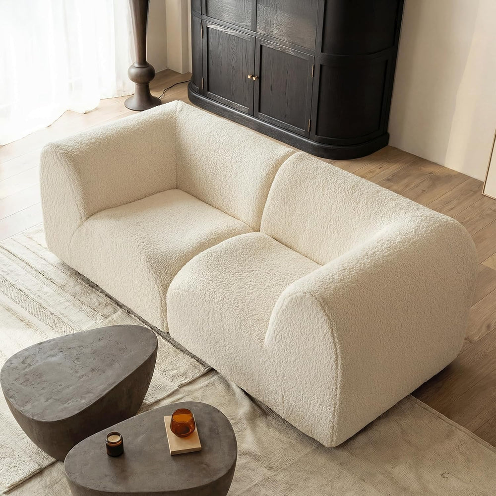 76" Loveseat Modular Sofa with High-Density Foam, 2-Piece Curved Section...