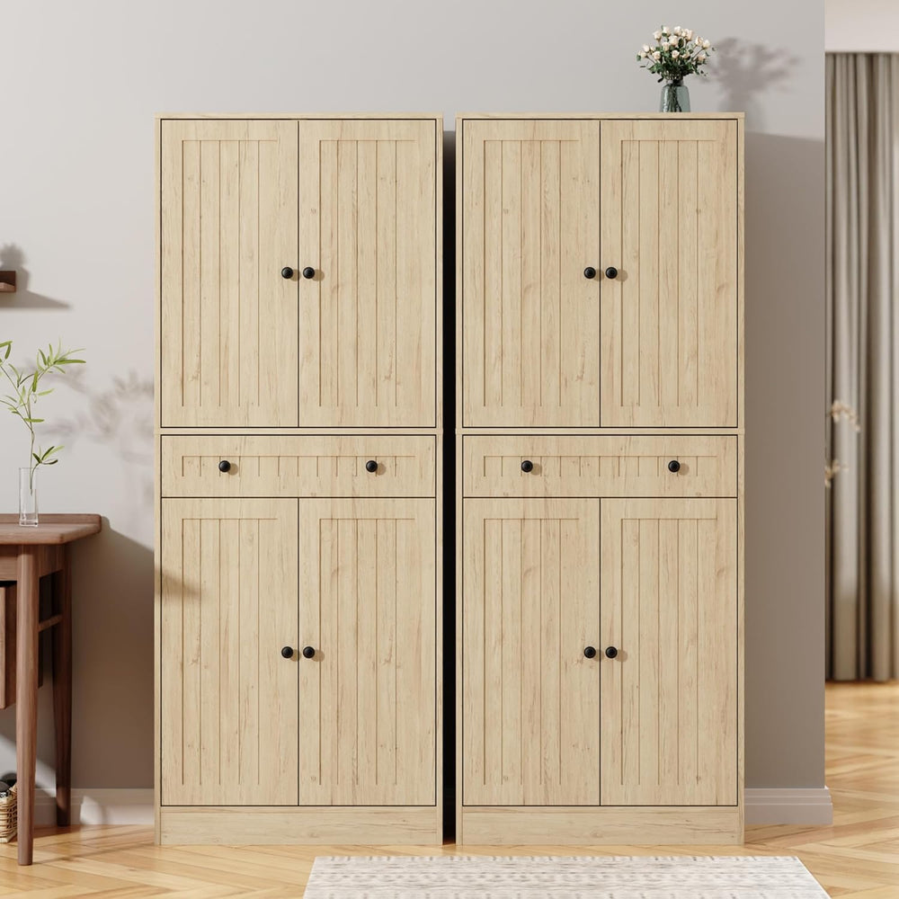 Furnify Kitchen Pantry Storage Cabinet, 71" H Farmhouse Pantry Cabinet w...