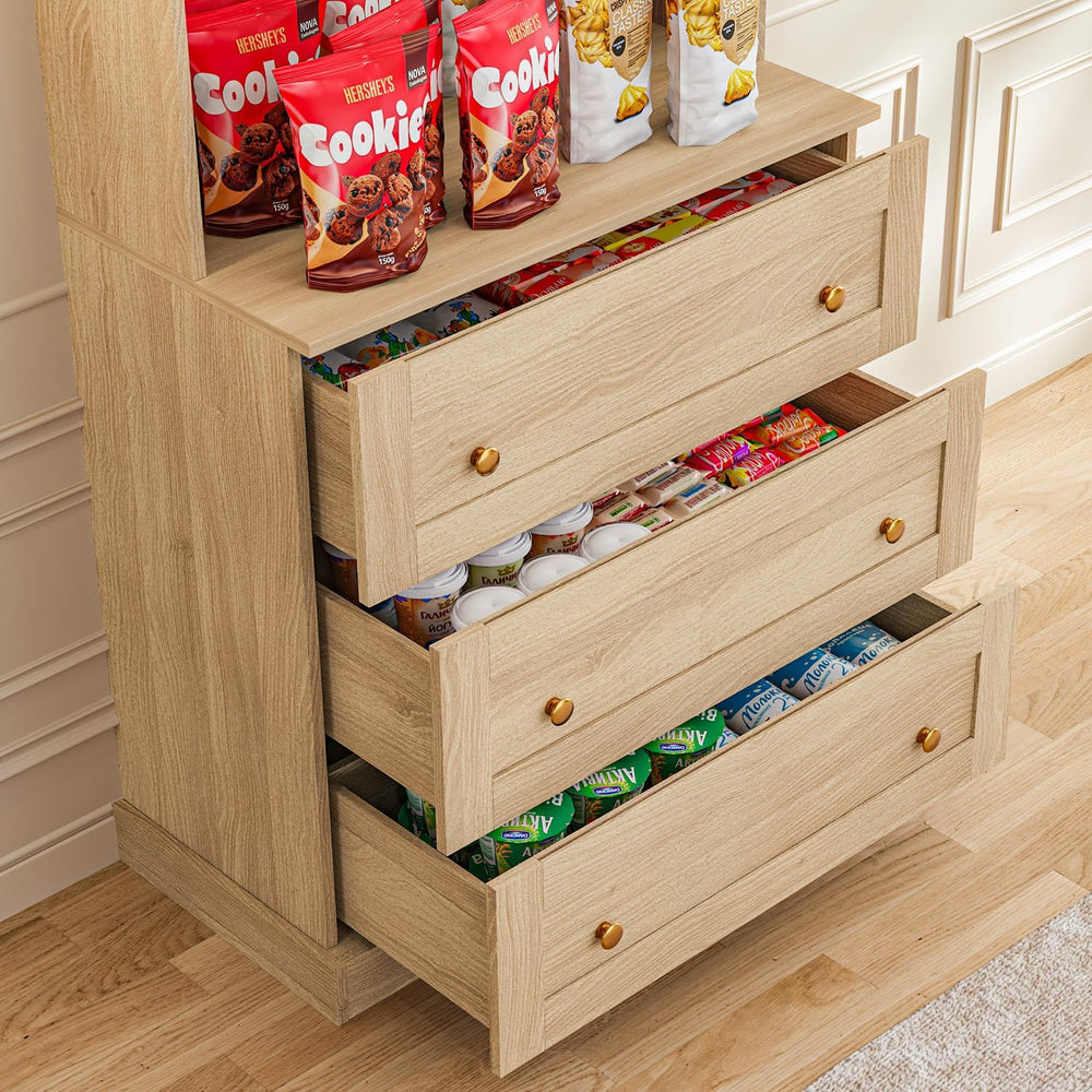 ivaniti 71" Tall Farmhouse Kitchen Pantry Cabinet, Freestanding Coffee B...