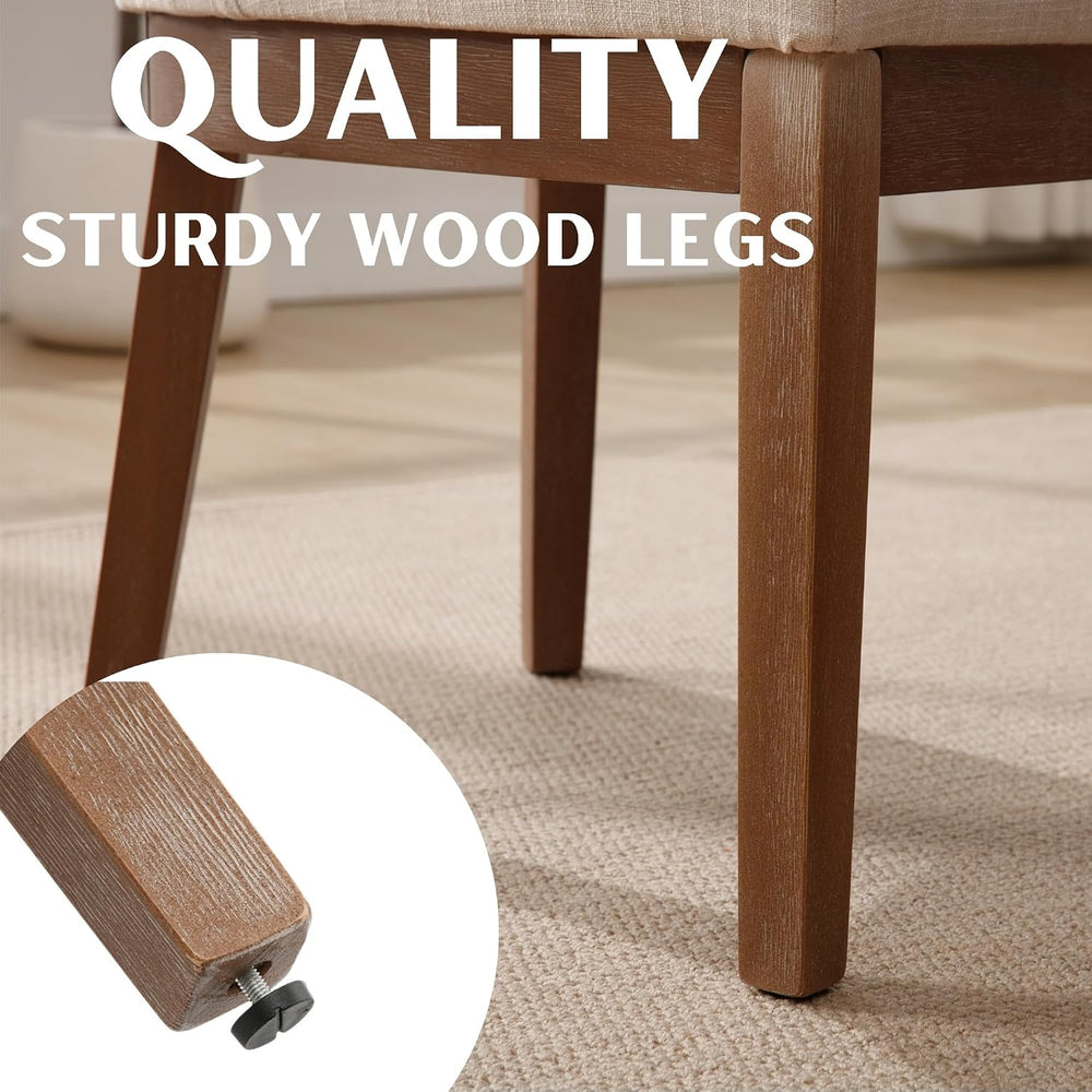 RIVOVA Upholstered Dining Chairs Set of 2, Modern Wooden Dining Room Chair wi...