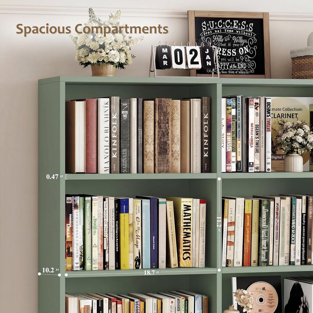 HOSTACK 71" Tall Triple Wide Bookshelf with Storage Drawers & Doors,...
