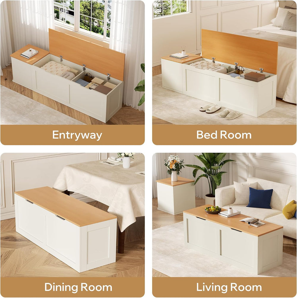 L Shaped Bench with Storage, 63" Breakfast Nook Benches, Wood Kitchen Co...