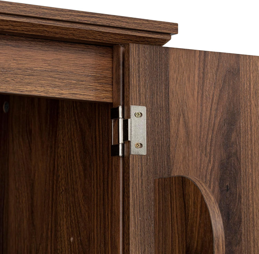 71" Tall Kitchen Pantry Cabinet with 3 Pull-Out Organizers, Farmhouse St...