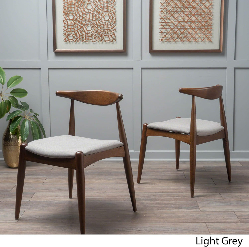 Christopher Knight Home Francie Fabric with Walnut Finish Dining Chairs, 2-Pc...