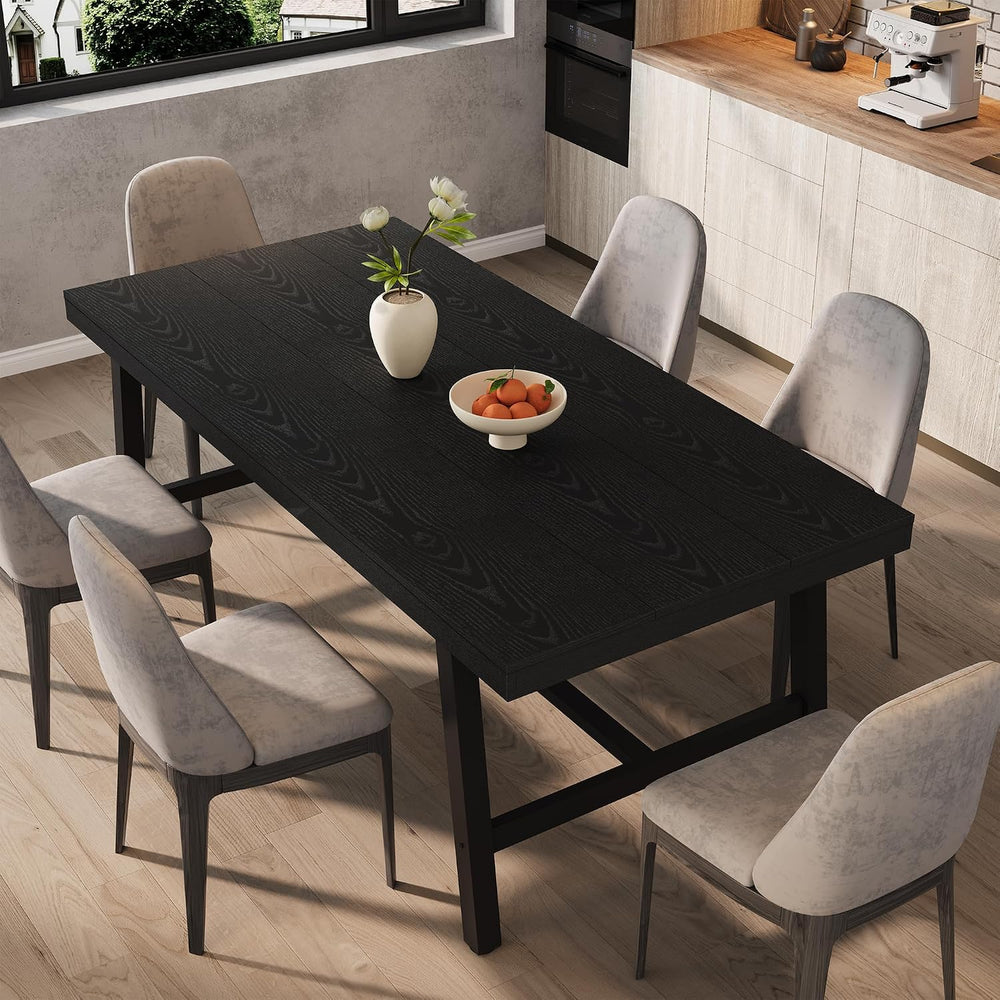 GarveeHome Industrial Dining Table for 6-8 People, 70.87" Long Large Kit...
