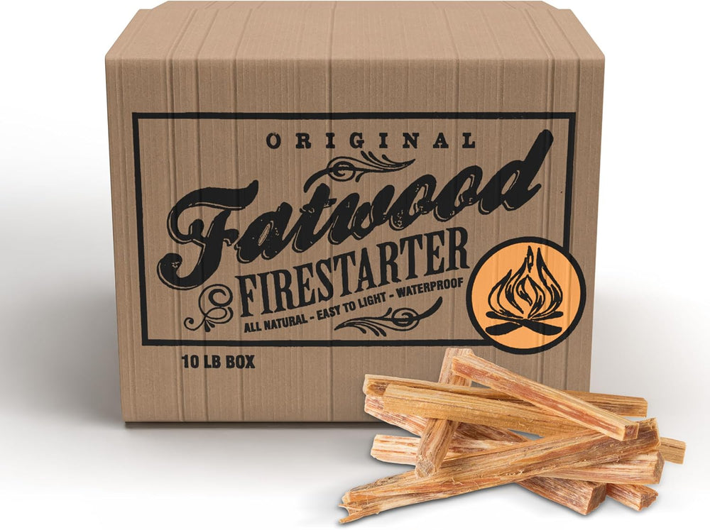 Fatwood Fire Starter Sticks 10lb Box - Indoor or Outdoor 100% All Natural Pin...