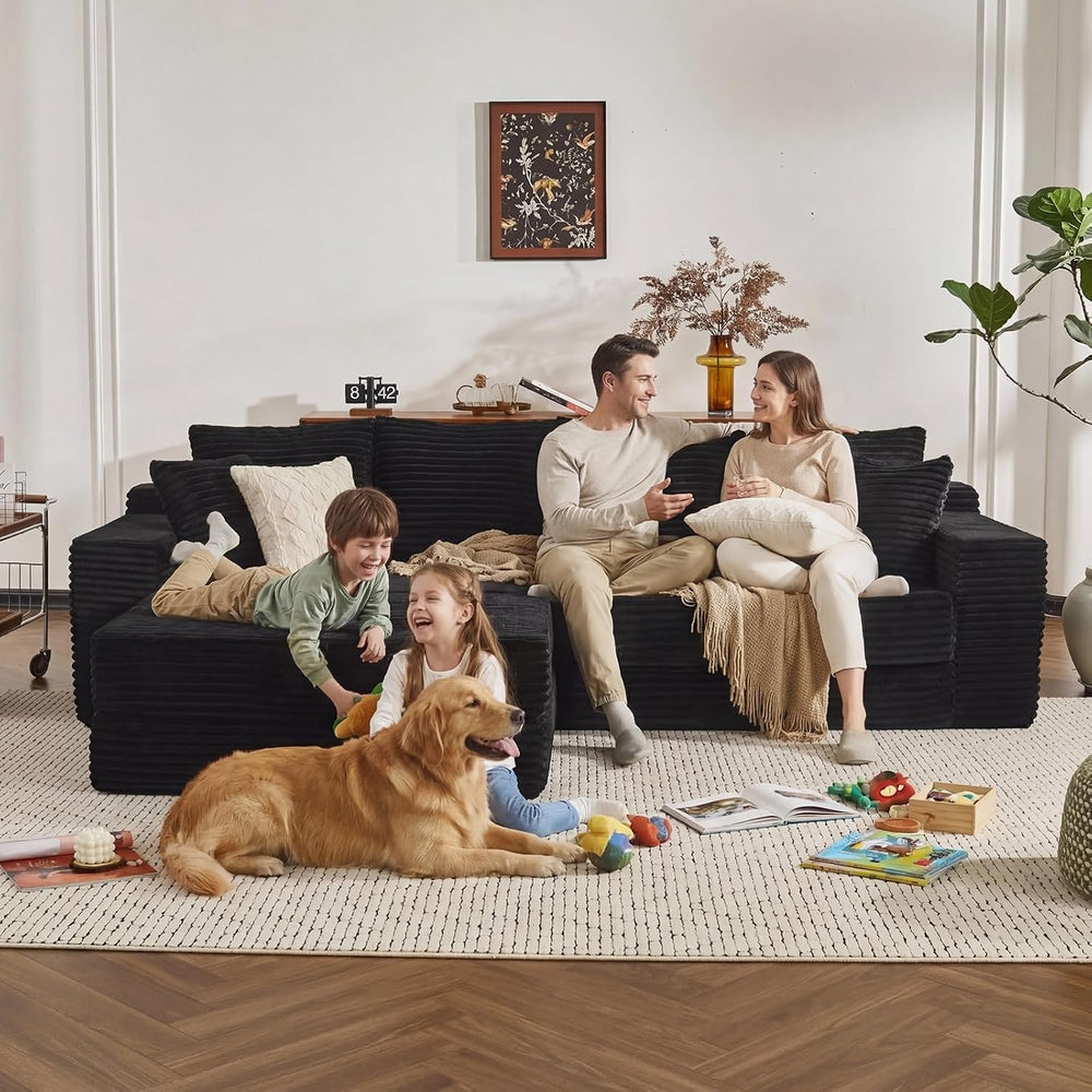 106" Modular Cloud Sofa Couch Convertible Sectional with High Density Fo...