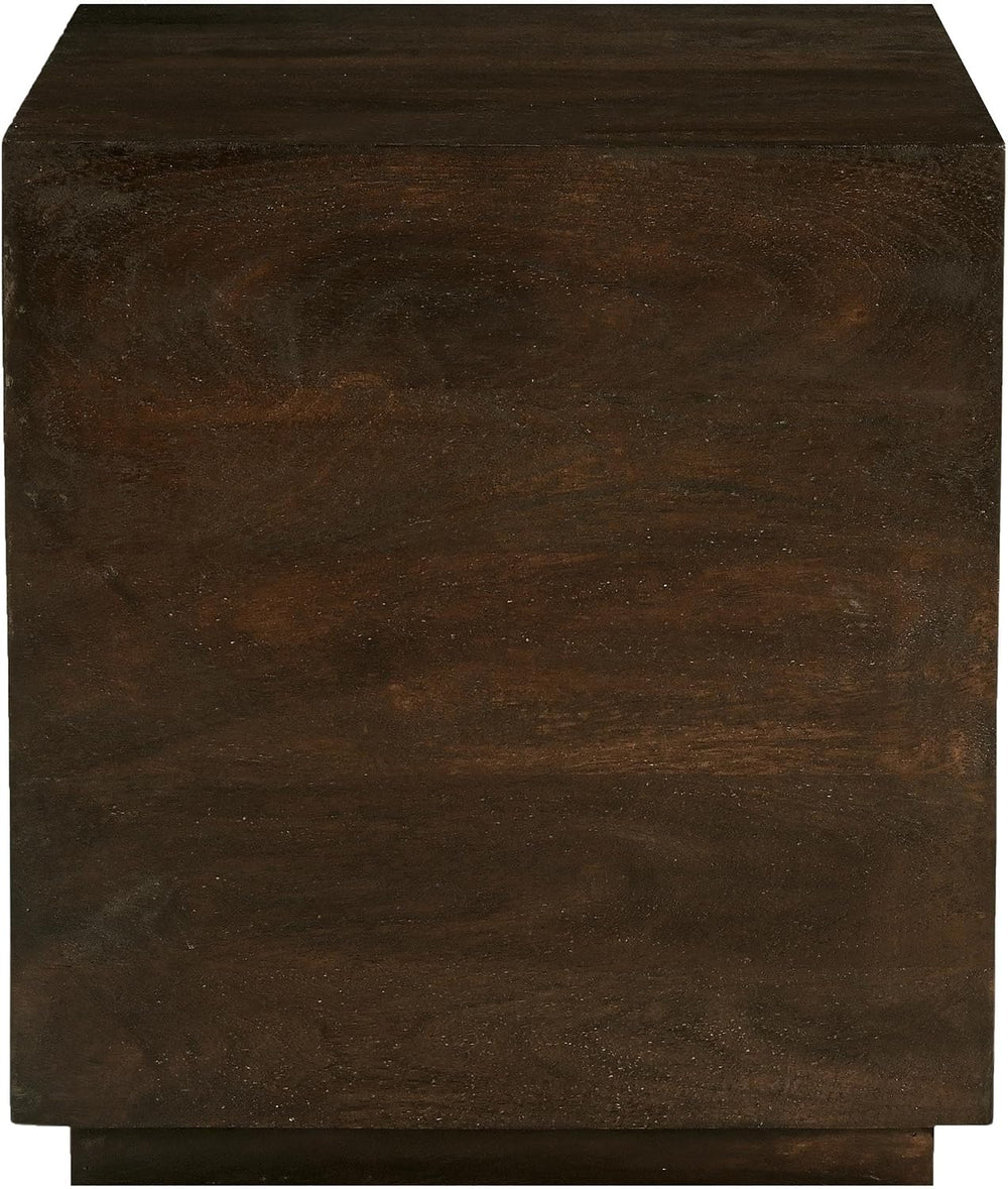 Flagstaff Square Side Table in Modern Barista Brown Finish on Solid Wood