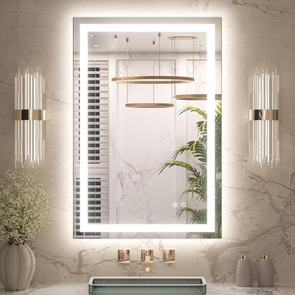 Keonjinn 24x36 Inch LED Bathroom Mirror with Lights, Frontlit & Backlit