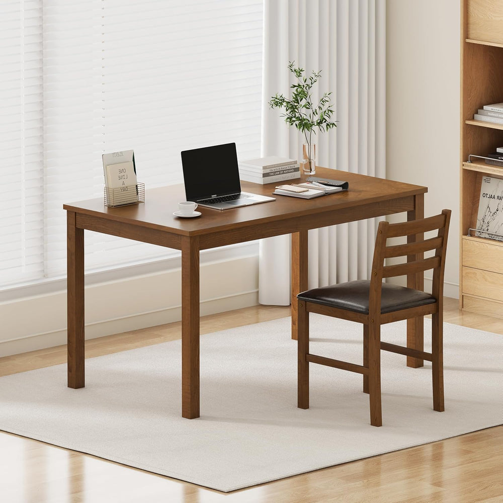 WiberWi Dining Table Set for 4, Solid Wood Kitchen Table and Chairs Set of 4,...