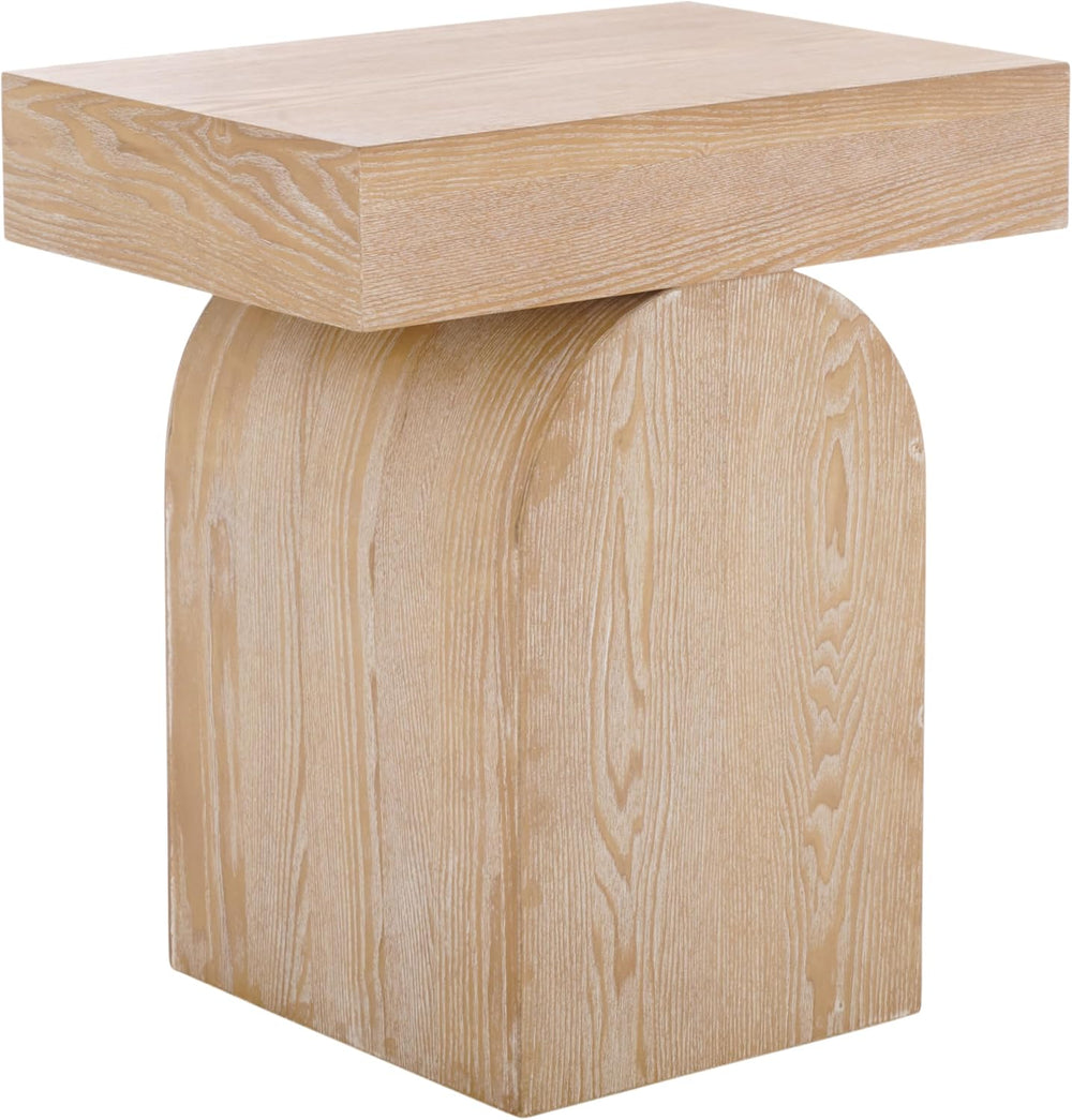 SAFAVIEH Home Collection Baraki Modern Bleached White Pedestal End Table (Ful...