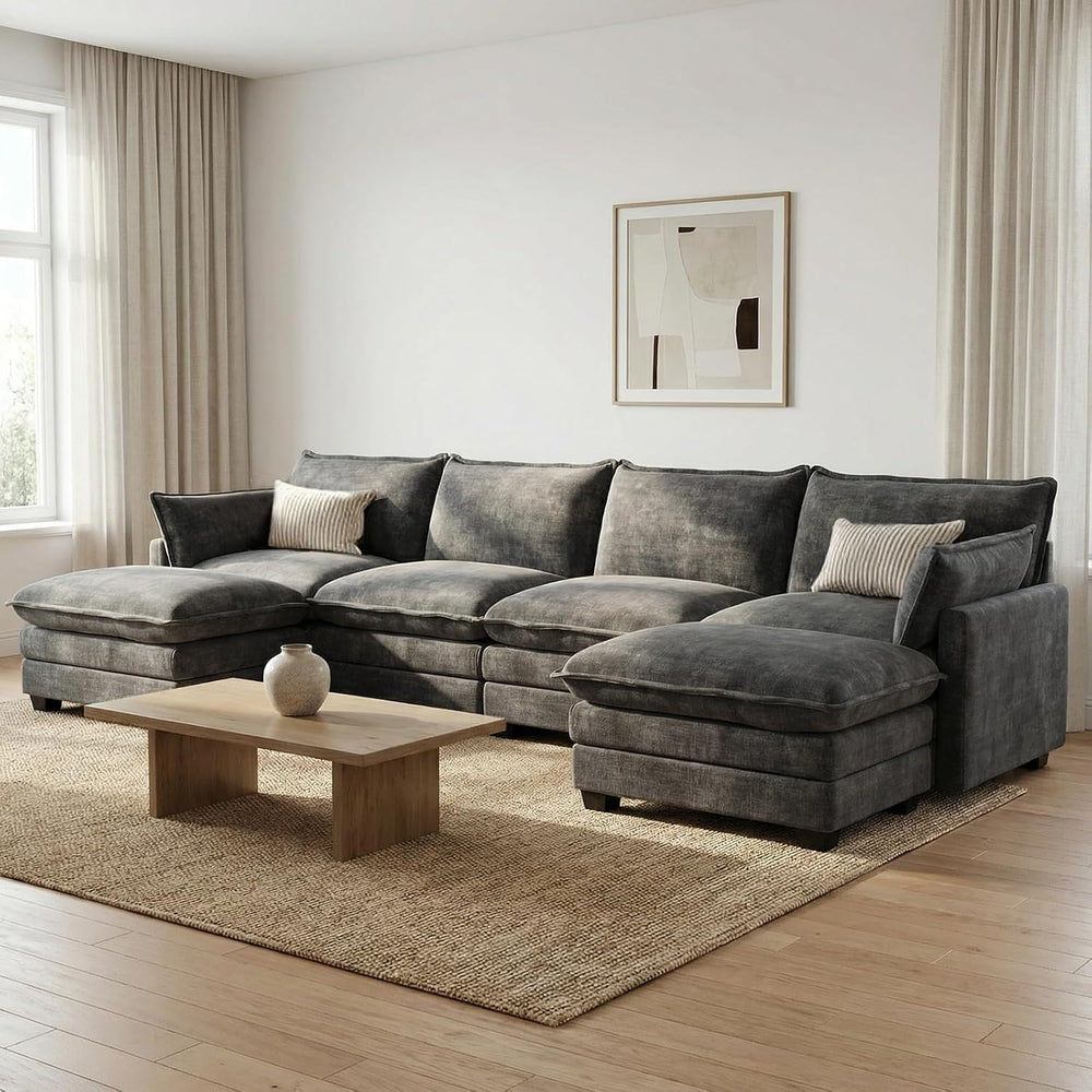 Modular Sectional Couch for Living Room, U Shaped Comfy Sofa | Comfortable Fo...
