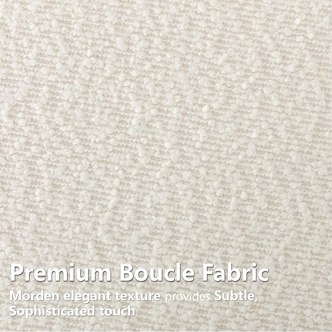 Boucle Dining Chairs Set of 4, Mid Century Modern Dining Room Chairs with Bar...