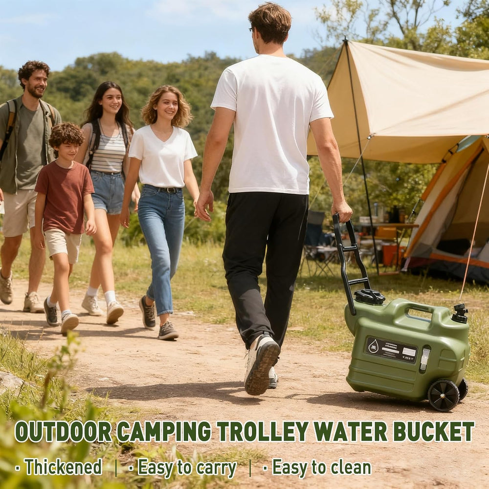 7.4 Gallon Water Jug 28L Camping Water Container with Wheels & Handle
